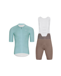 HOLOKOLO maillot corto y pantalón corto - ELEVATE - marrón/azul claro